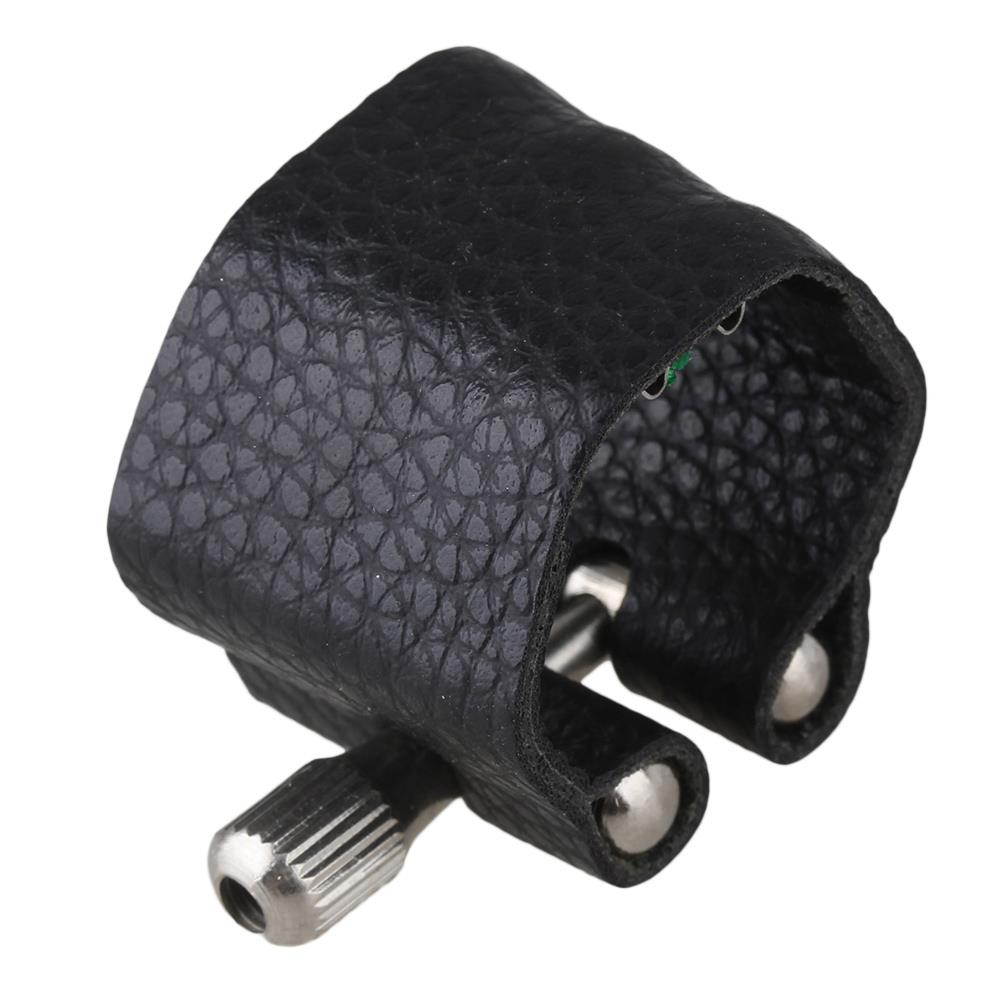 BQLZR 10PCS Alto Saxophone Artificial Leather Ligature Fastener w/ Fattener Black