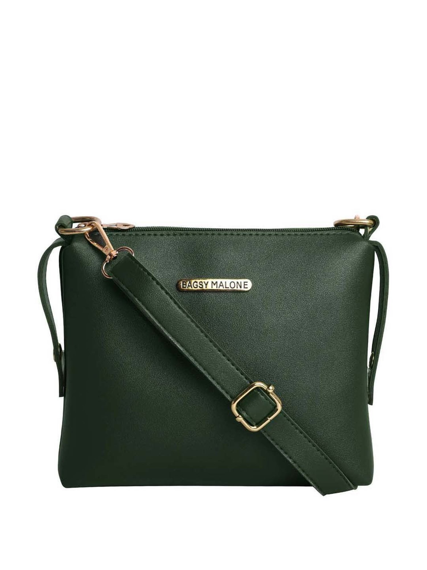 Bagsy Malone Green Solid Medium Sling Handbag