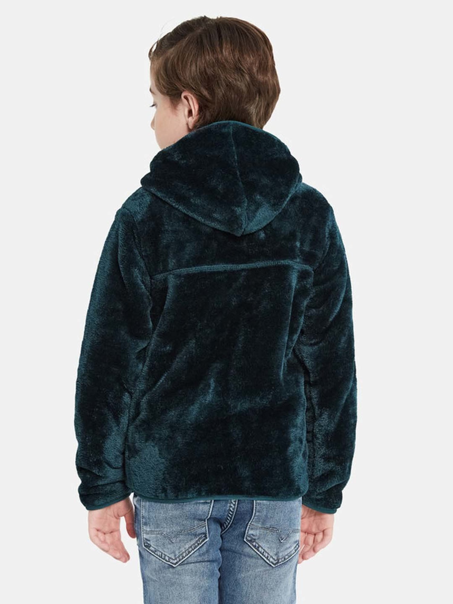 Octave Kids Teal Blue Regular Fit Full Sleeves Sweatshirt