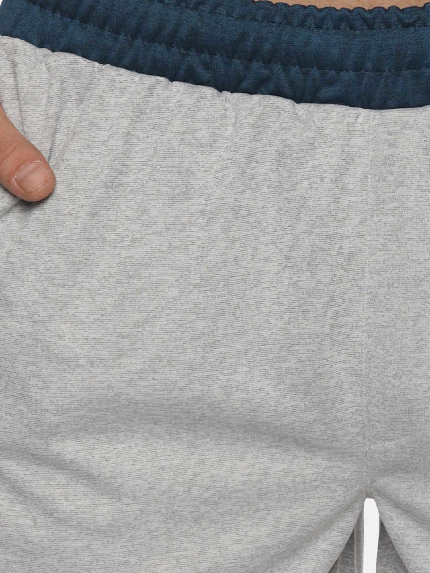 DOMIN8 Men Breathable Drawstring Elasticated Sports Basketball Grey Shorts