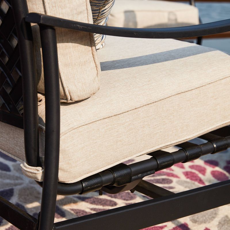 5pc Patio Steel Patio Seating Sets Cream - Lokatse