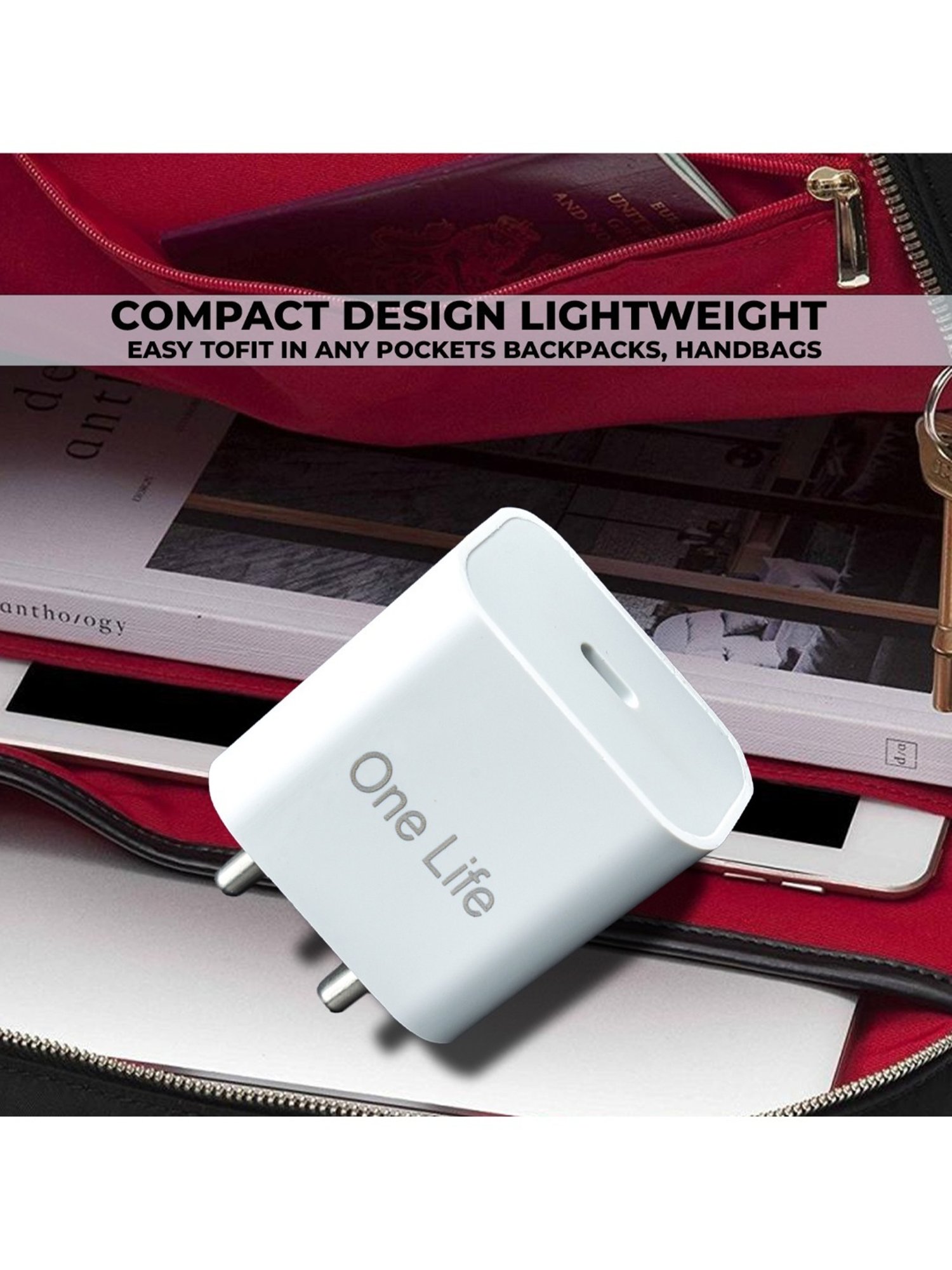 One Life 25W PD Singe Port Fast Charger with Multi-Layer Protection (White)