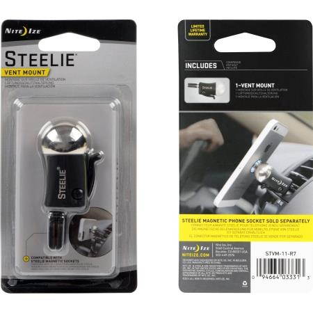 NITE IZE STVM-11-R7 Universal Steelie Car Mount Kit, Gray