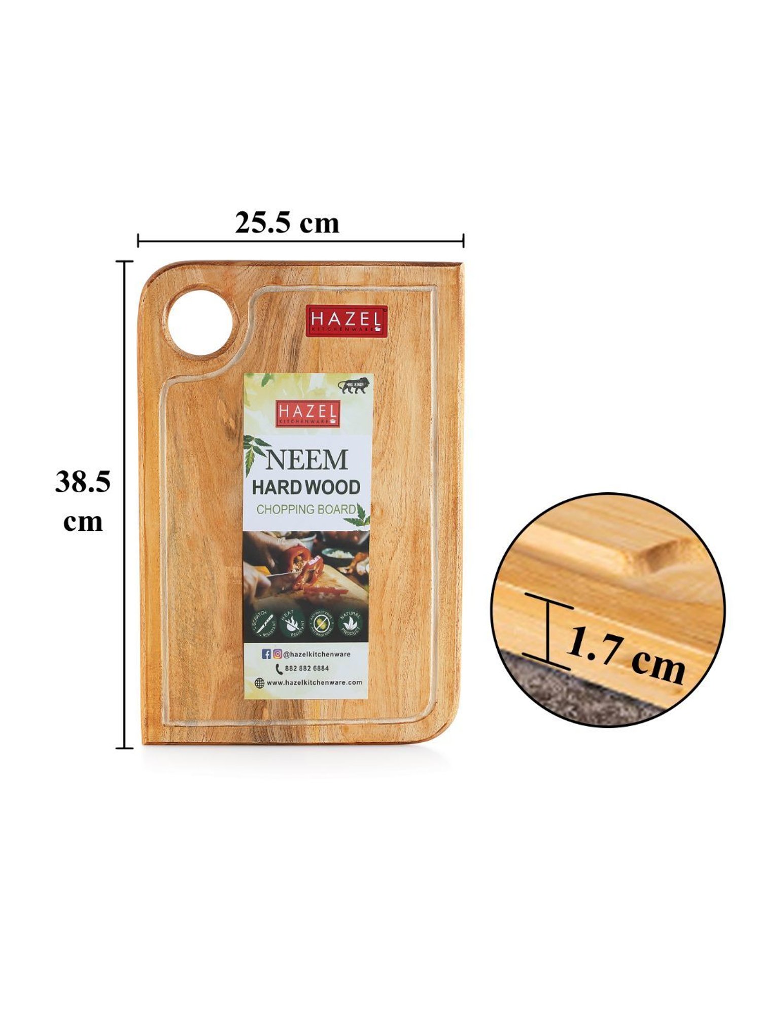 Crayton Beige & Brown Bamboo Chopping Board - Set of 1