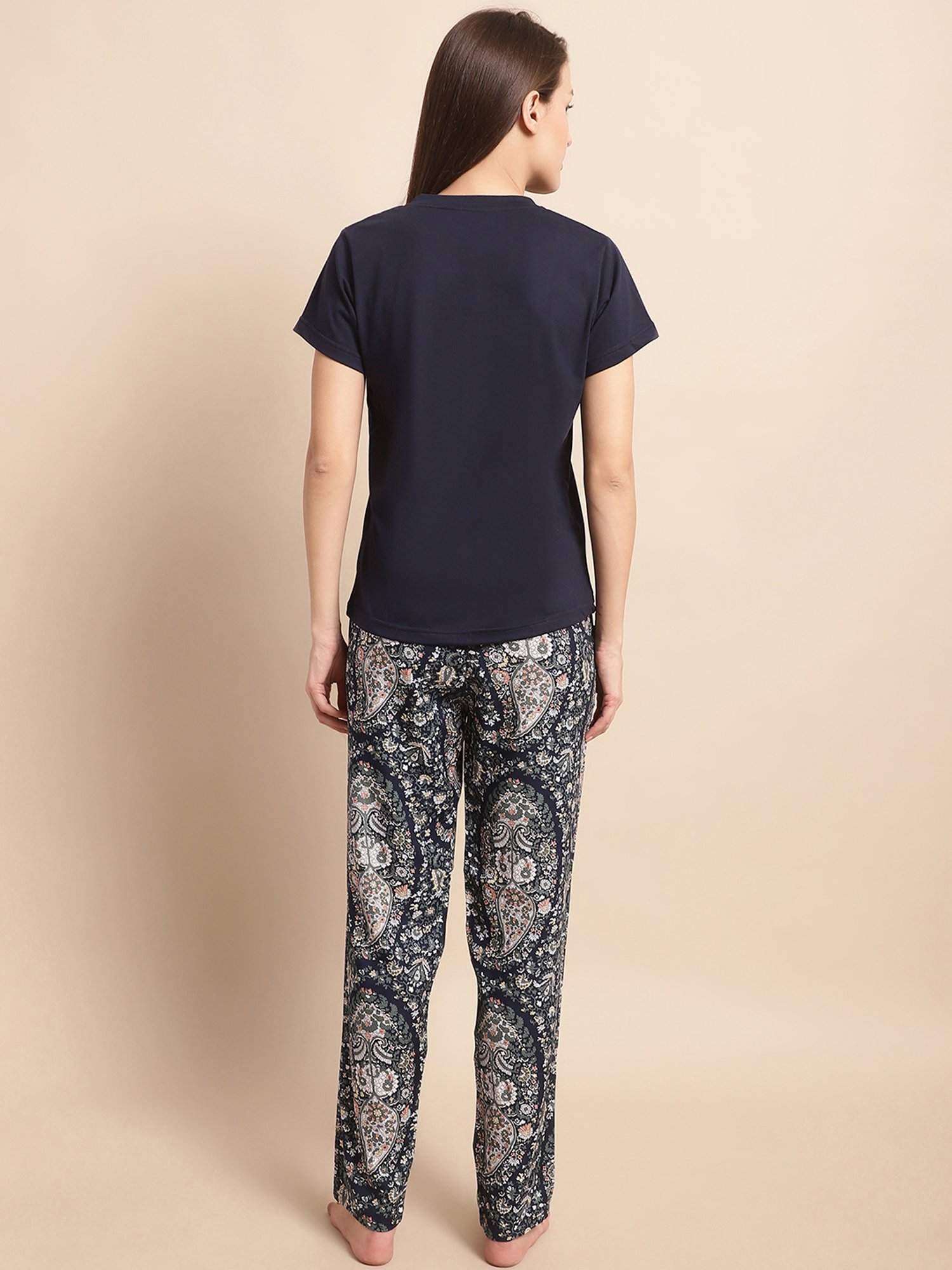Boston Club Blue Printed Top With Pyjamas