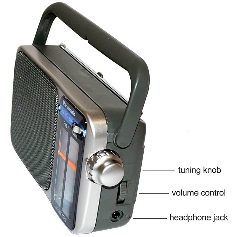 Portable AM/FM Radio with Great Reception, Led Tuning Indicator, Compact Size + 4 Batteries + 2 HeroFiber 350 Lumen Lanterns for Camping & Emergency & Cloth, Compatible with  Radio