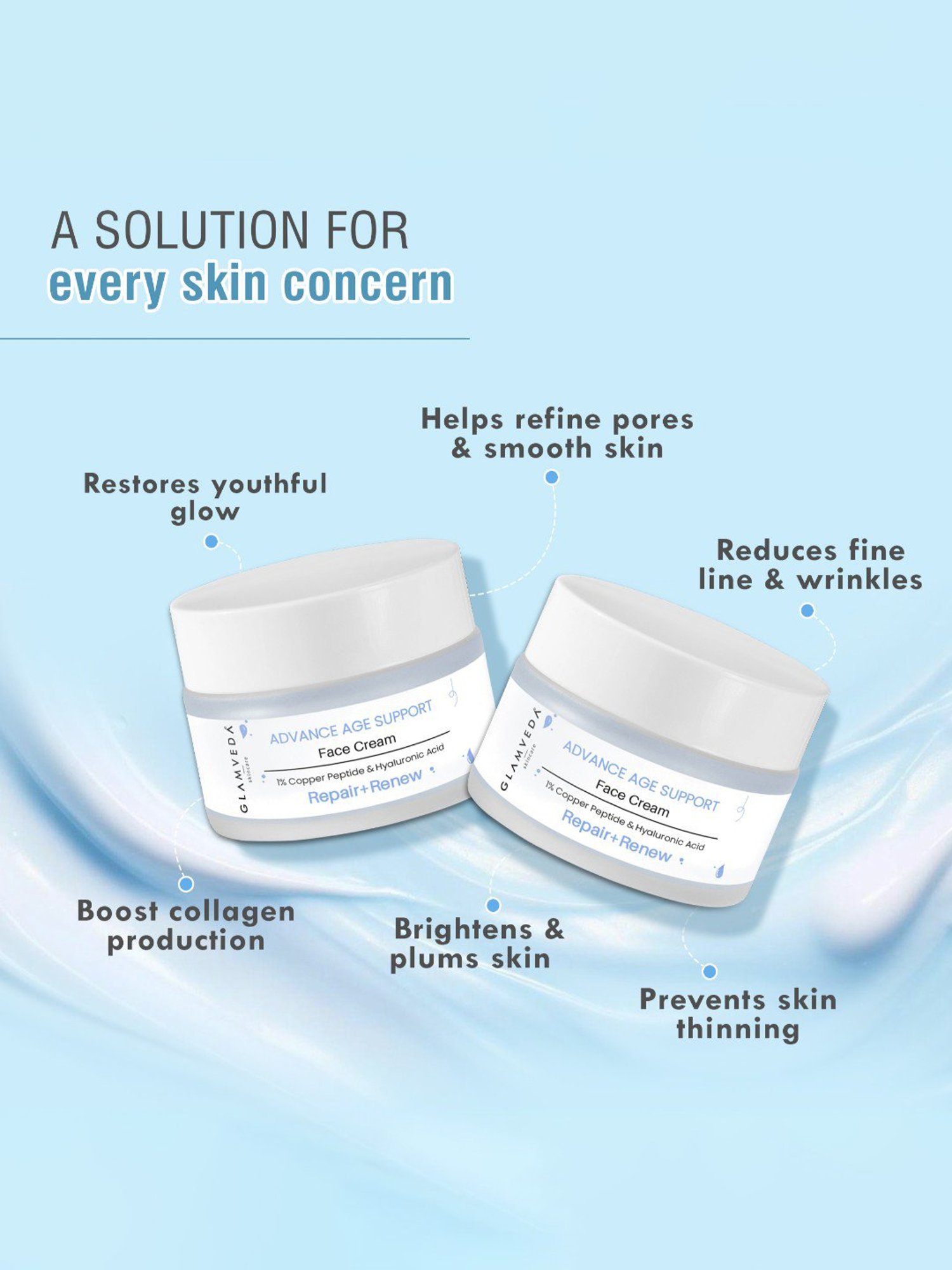 Glamveda Advance Age Support Face Cream - 50 gm