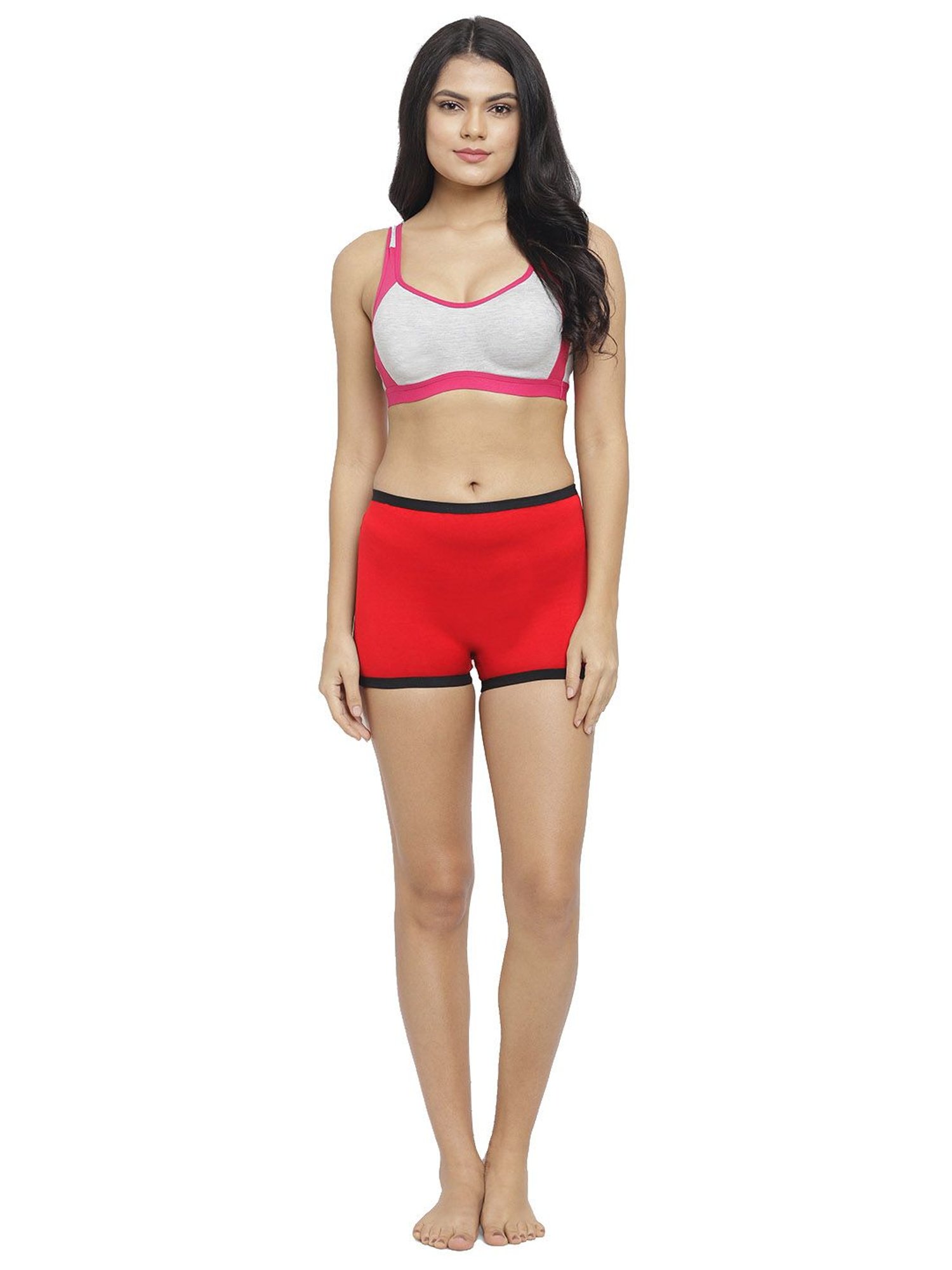 N-Gal Red Cotton Boyshorts Panty