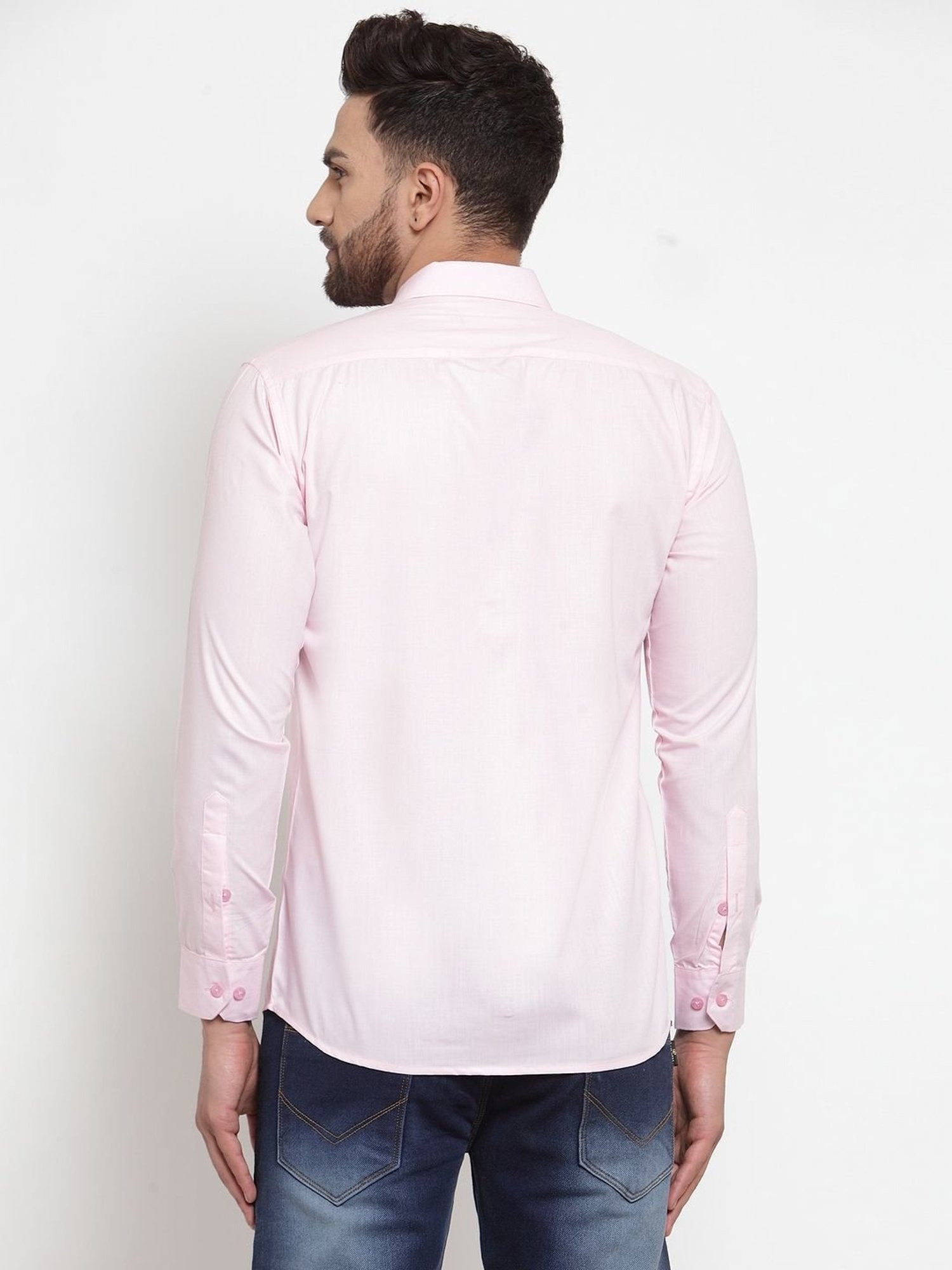 Jainish Pink Cotton Regular Fit Shirt
