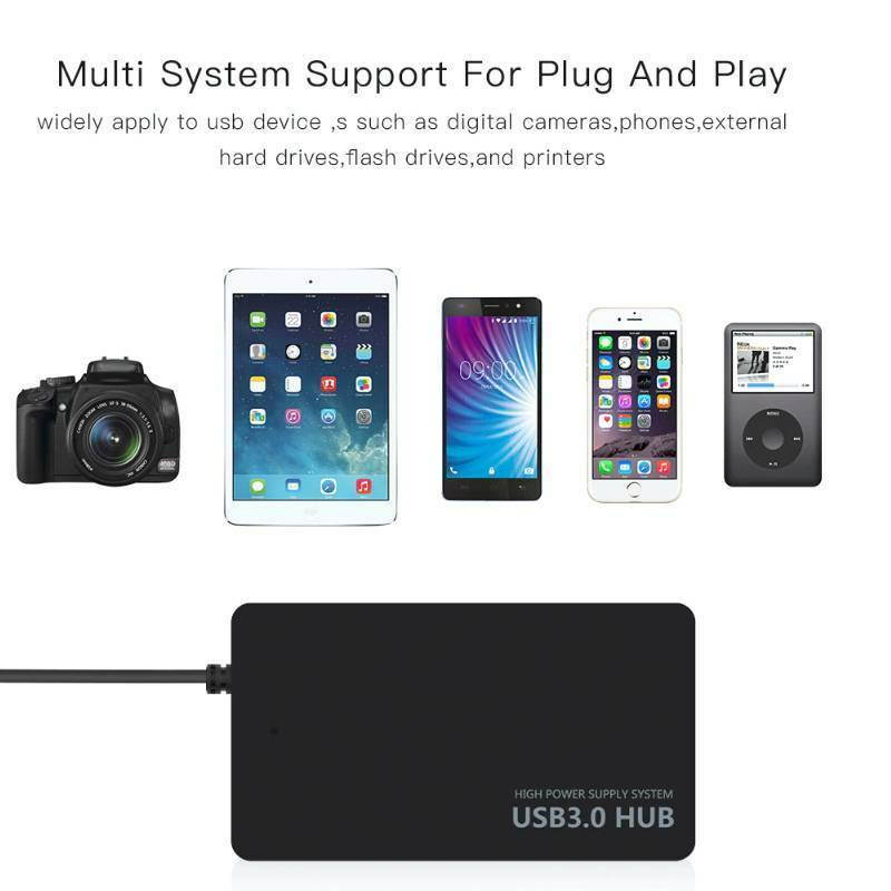 USB 3.0 Hub 4 Port Adapter Expansion Splitter Multi USB  for Desktop, Computer Laptop Mac Notebook PC, USB Flash Drives, Mobile HDD, and More