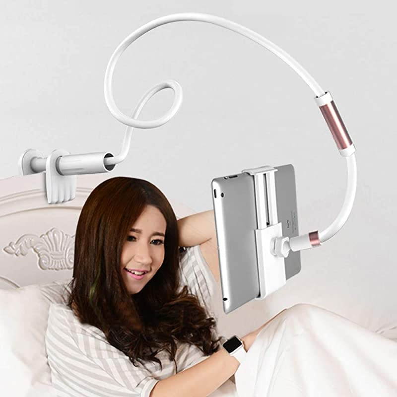 Arm Clip Tablet Stand, Tablet Holder for Bed, 4.7-11" Devices Tablet Mount for iPad 10.2 2020 Mini iPad Air Pro Samsung Galaxy Tab A7 S7 S5E S6 Tablet Stands Holders, 51in Length (Blue)