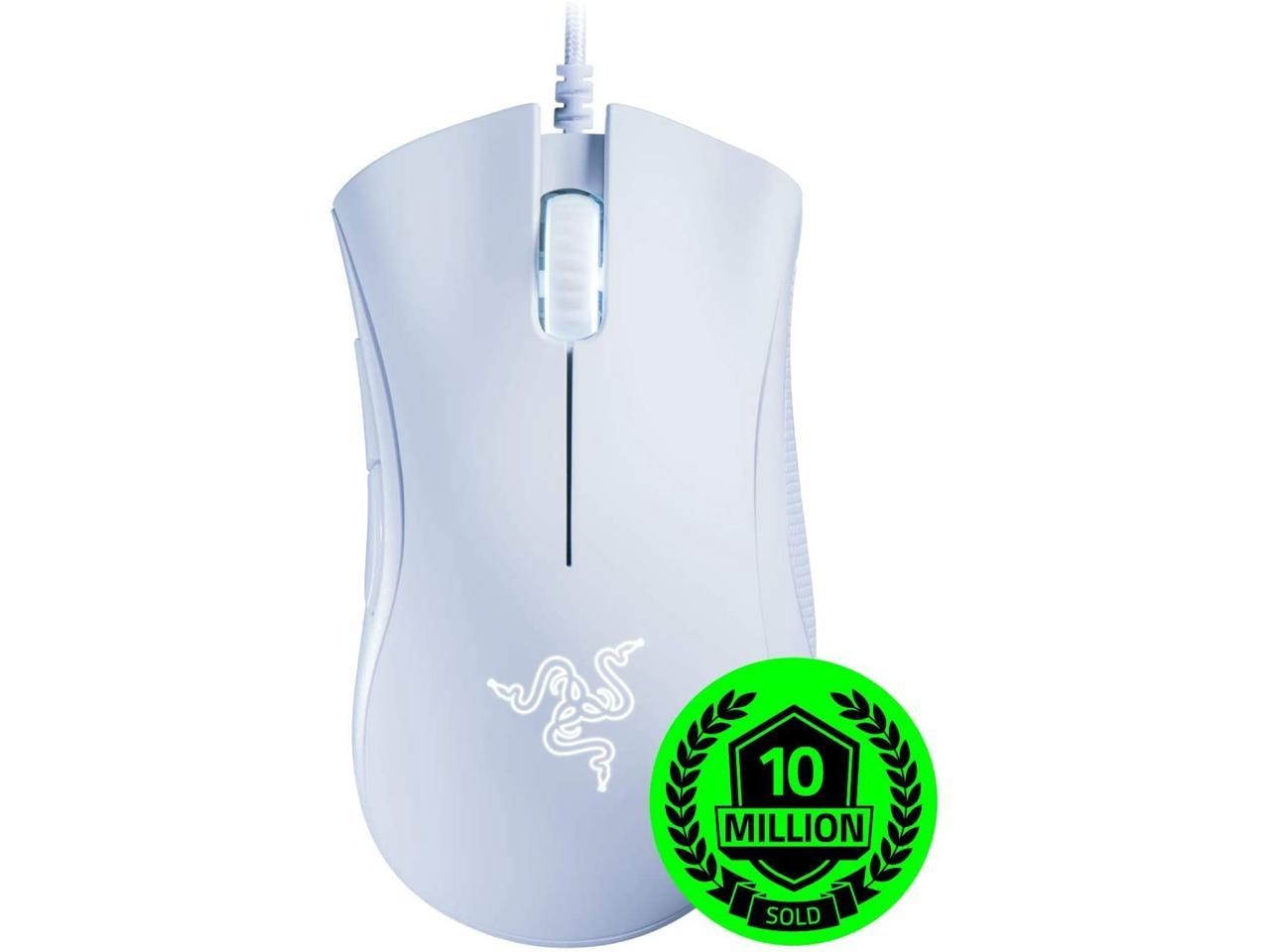 Gaming Mouse,New Razer DeathAdder Essential Gaming Mouse: 6400 DPI Optical Sensor - 5 Programmable Buttons - Mechanical Switches - Rubber Side Grips - White