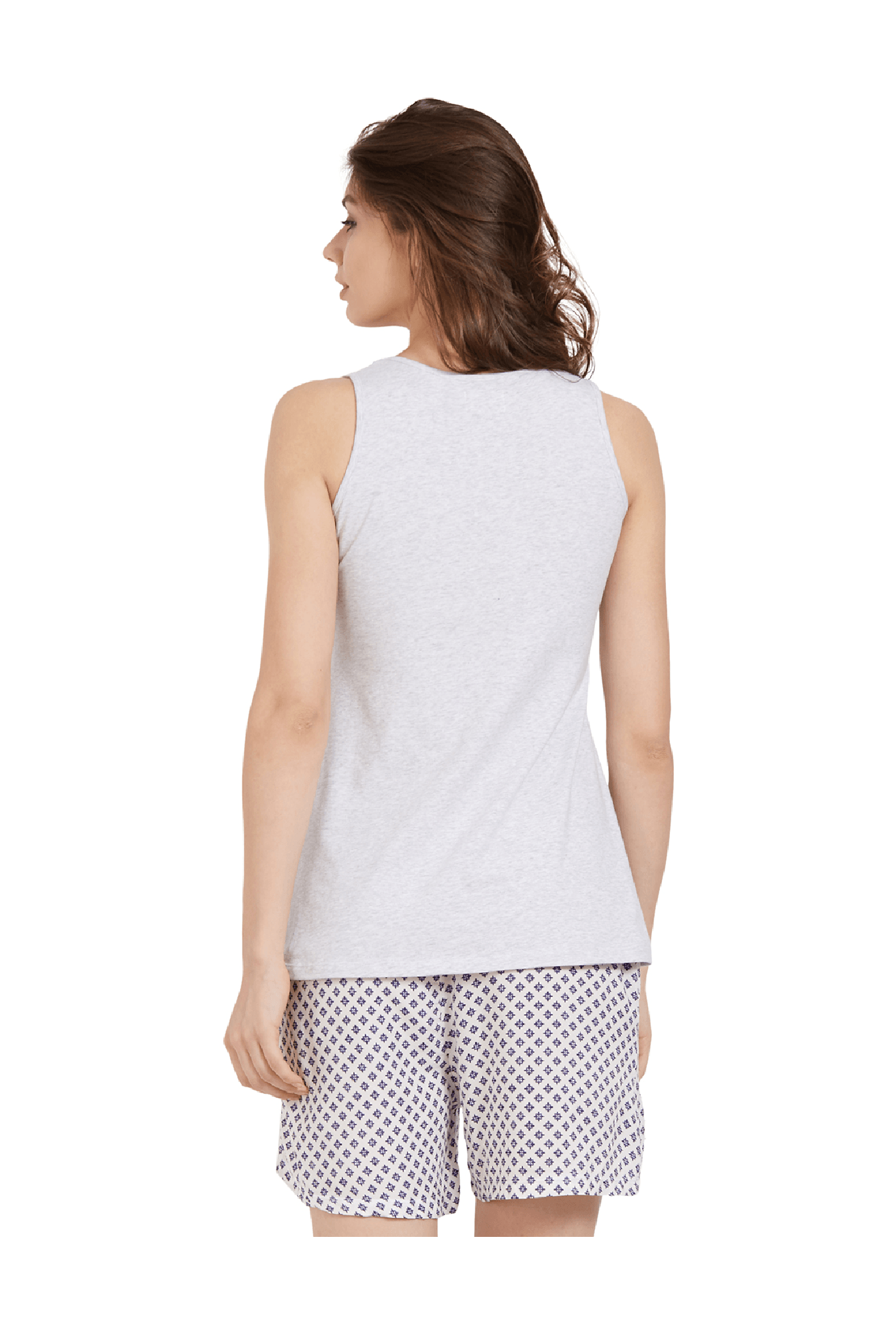 Soie Grey Cotton Top With Shorts