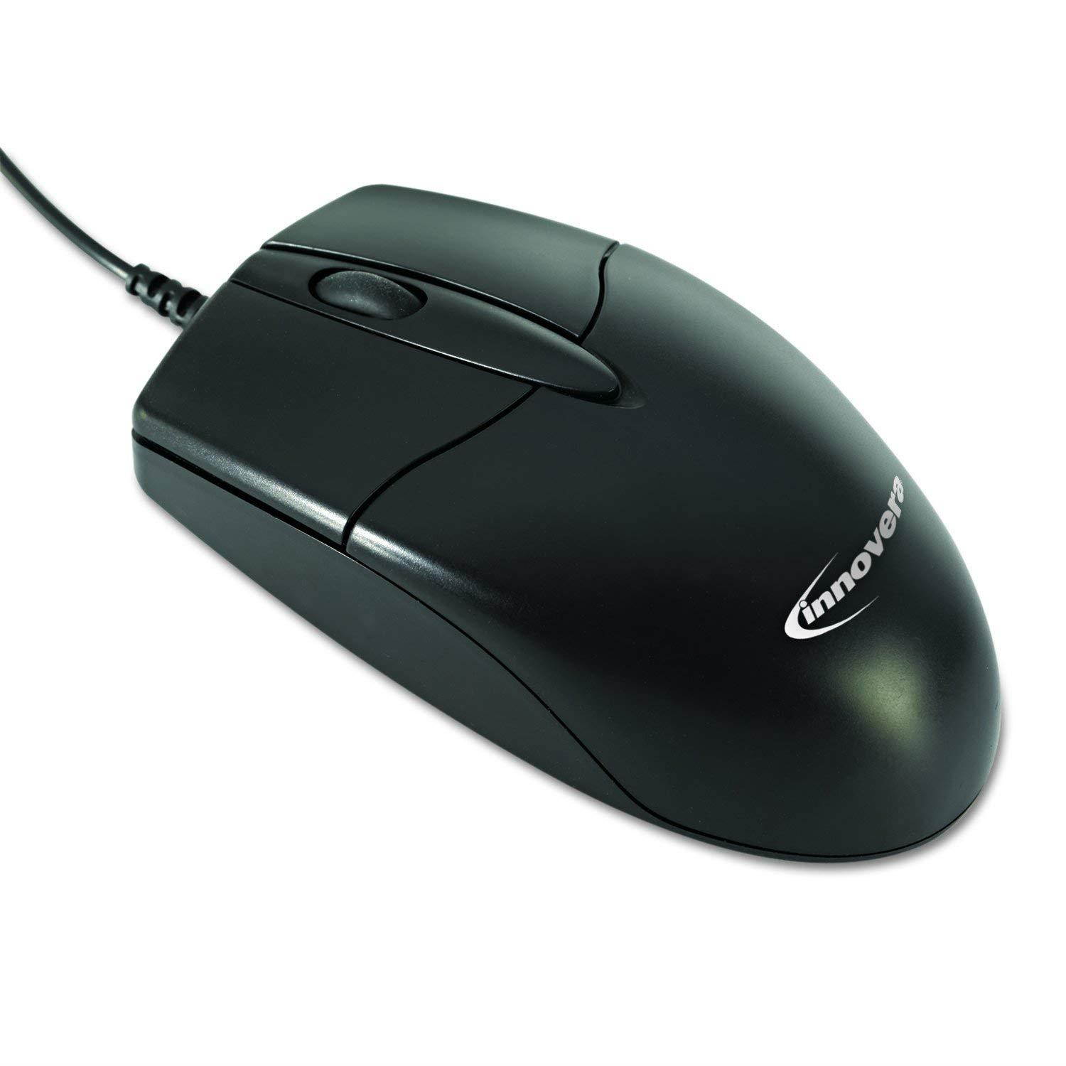 Innovera Mid-Size Optical Mouse with 3 Buttons, Black
