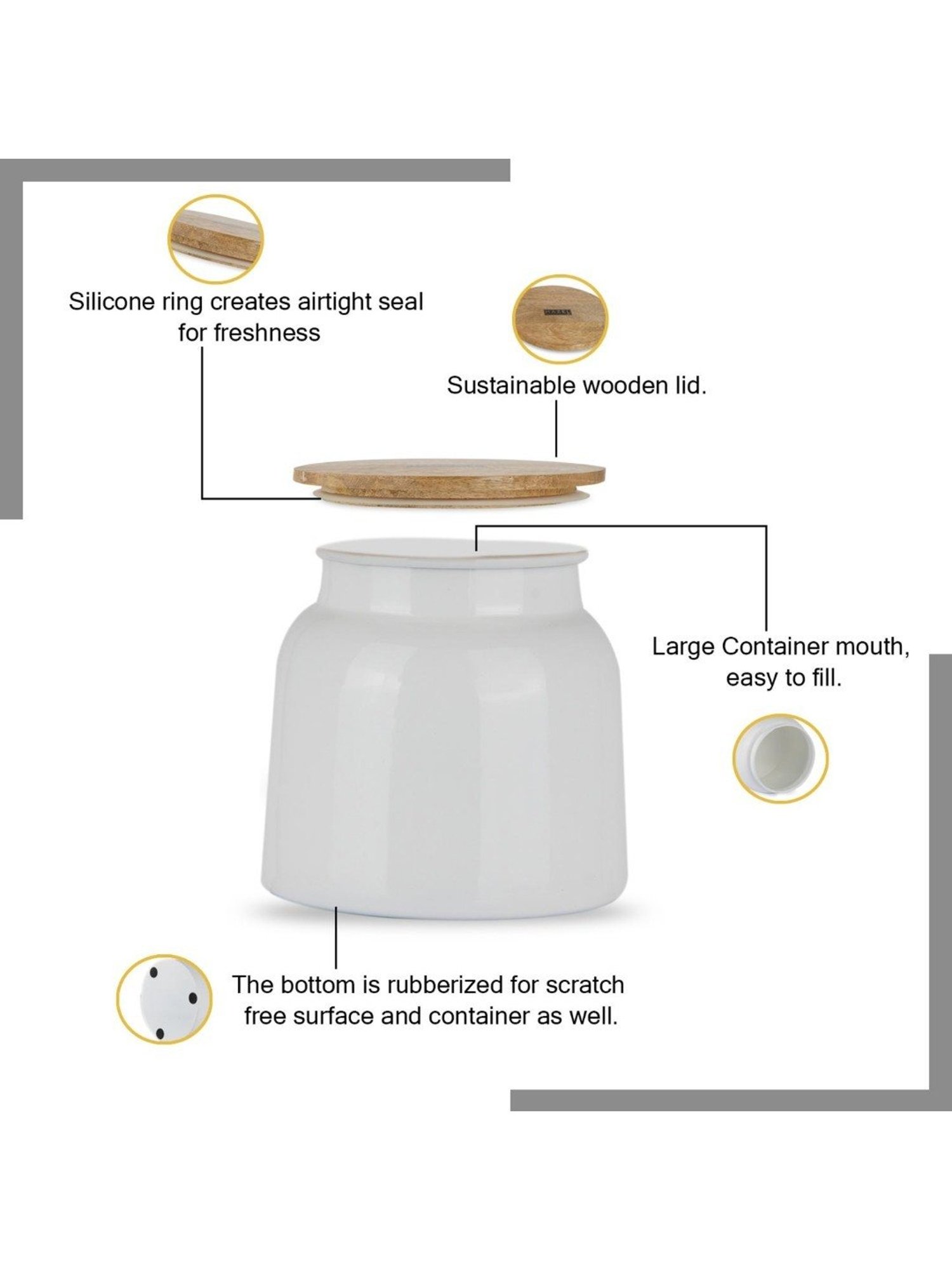 HAZEL White & Blue Galvanized metal Storage Container with Lid - Set of 2