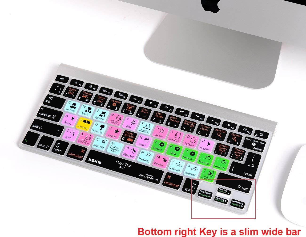 XSKN Macbook Shortcuts Design Series Adobe Hotkey Macbook Hot keys Silicone Laptop Keyboard Skin Cover for Macbook 13" Macbook 13" 15" 17", US&European Layout (Final Cut Pro X)