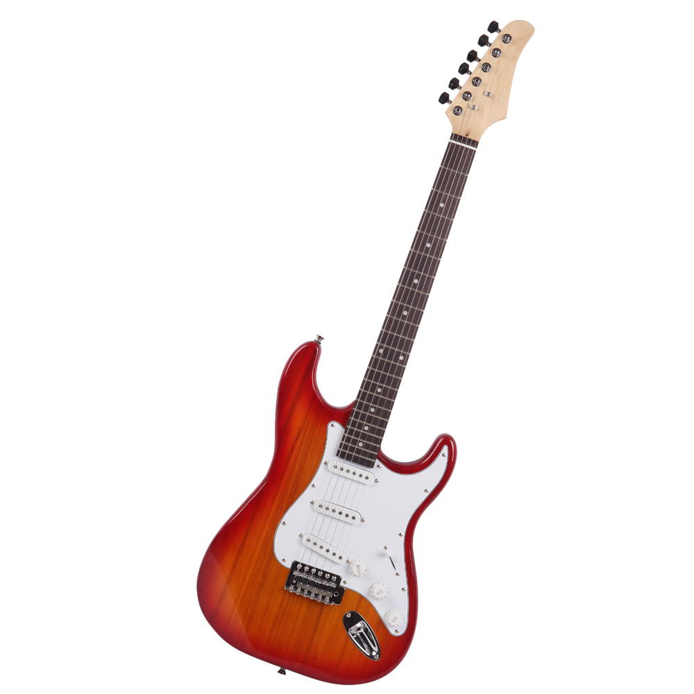 Sunset Red School Music Electric Guitar Set w/ Gig Bag Strap Cord for Beginner