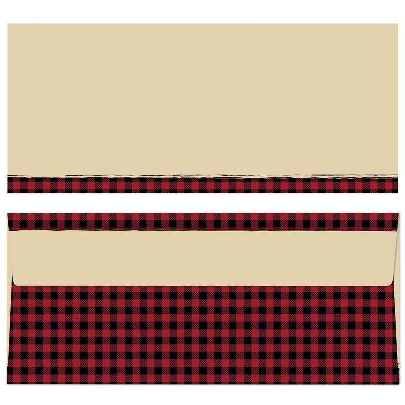 40ct Buffalo Plaid Reindeer Envelope