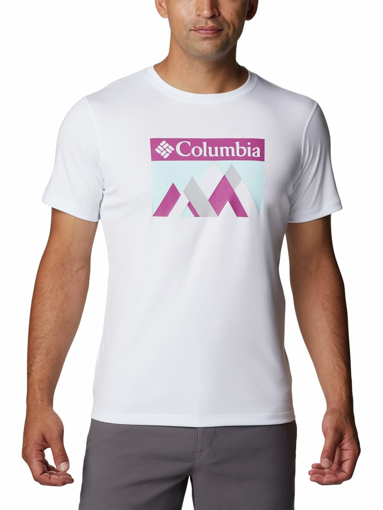 Columbia Men White Zero Rules Short Sleeve Graphic T-Shirt