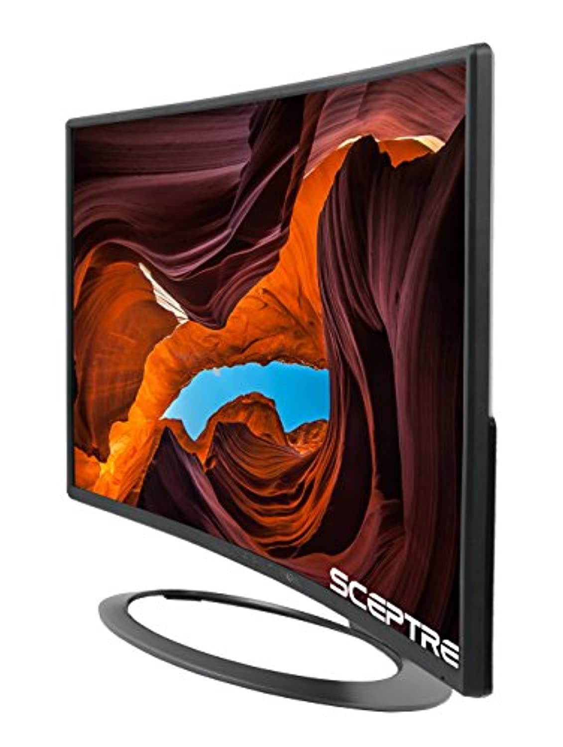 Sceptre 27" Curved 75Hz LED Monitor C278W-1920R Full HD 1080P HDMI DisplayPort VGA Speakers, Ultra Thin Metal Black, 1800R immersive curvature, 2018,Metallic Black (C278W-1920R)