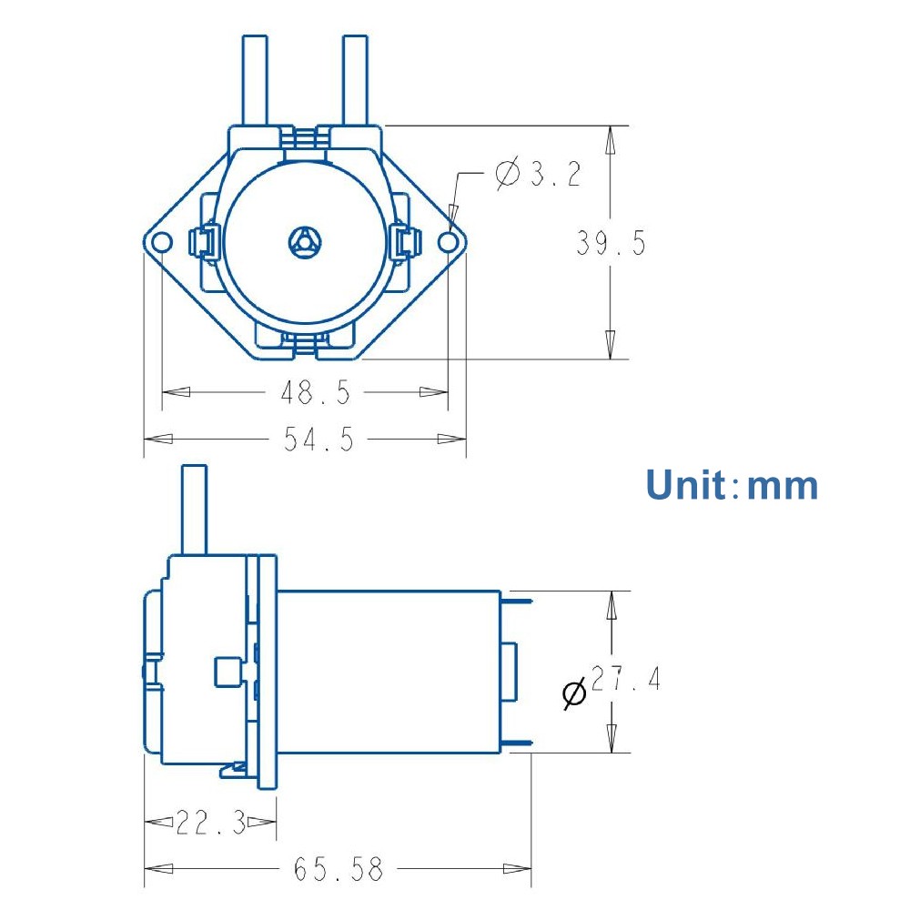 GROTHEN DC 24V Dosing Pump Peristaltic Pump Mini Water Liquid Pump Peristaltic Tube Head Self-Priming Function for Aquarium Lab Chemical Analysis Dosing Additives, Flat Panel Style