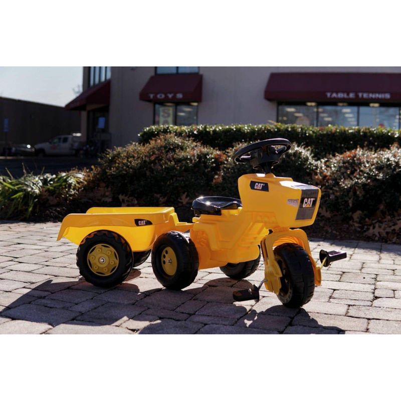 CAT 3 Wheel Trike Pedal Tractor with Removable Hauling Trailer by Rolly Toys