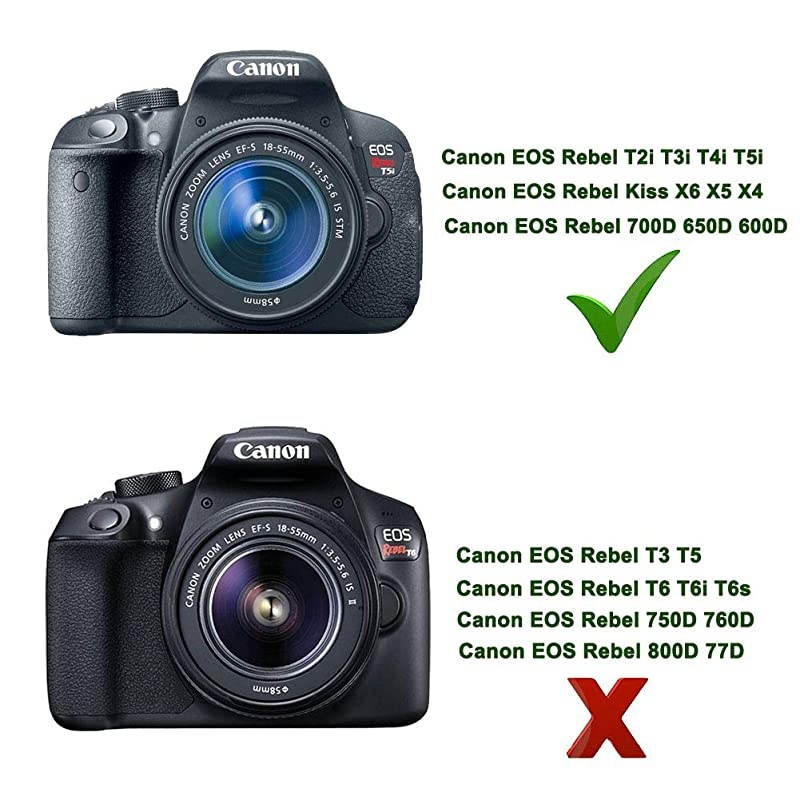 ACK-E8 AC Power Adapter Supply DR-E8 DC Coupler Charger  kit Compatible with Canon EOS Rebel T5i T4i T3i T2i Kiss X6 Kiss X5 Kiss X4 700D 650D 600D 550D Camera (Canon LP-E8 Battery Replacement).