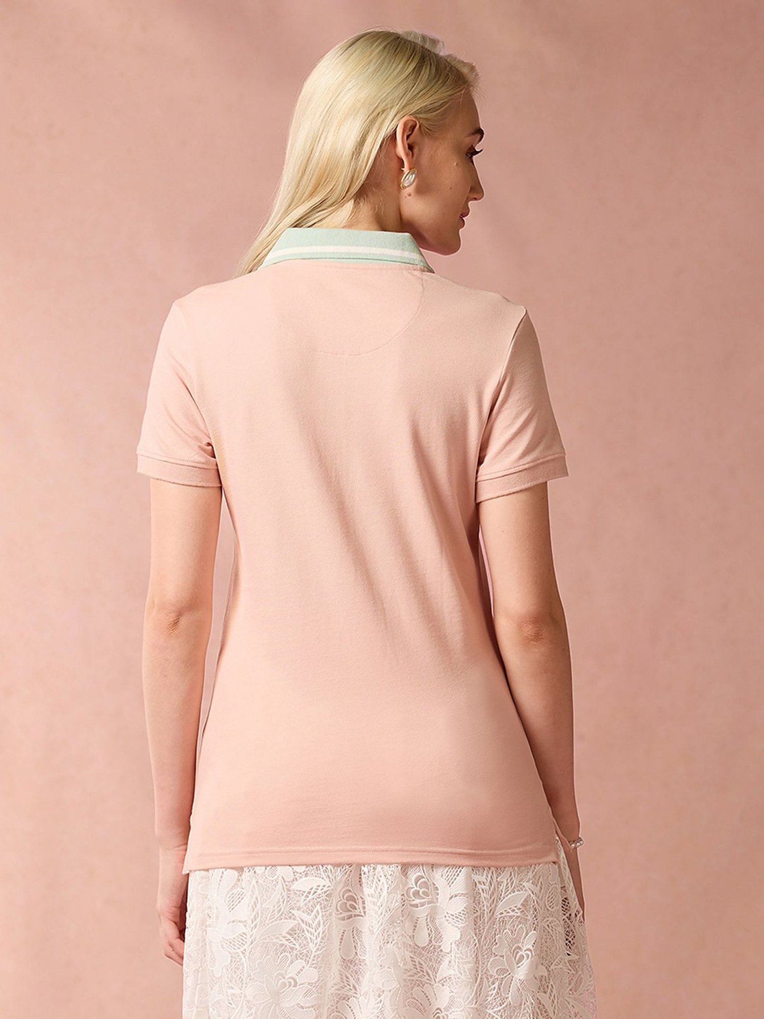 U.S. Polo Assn. Pink Logo Print Polo T-Shirt