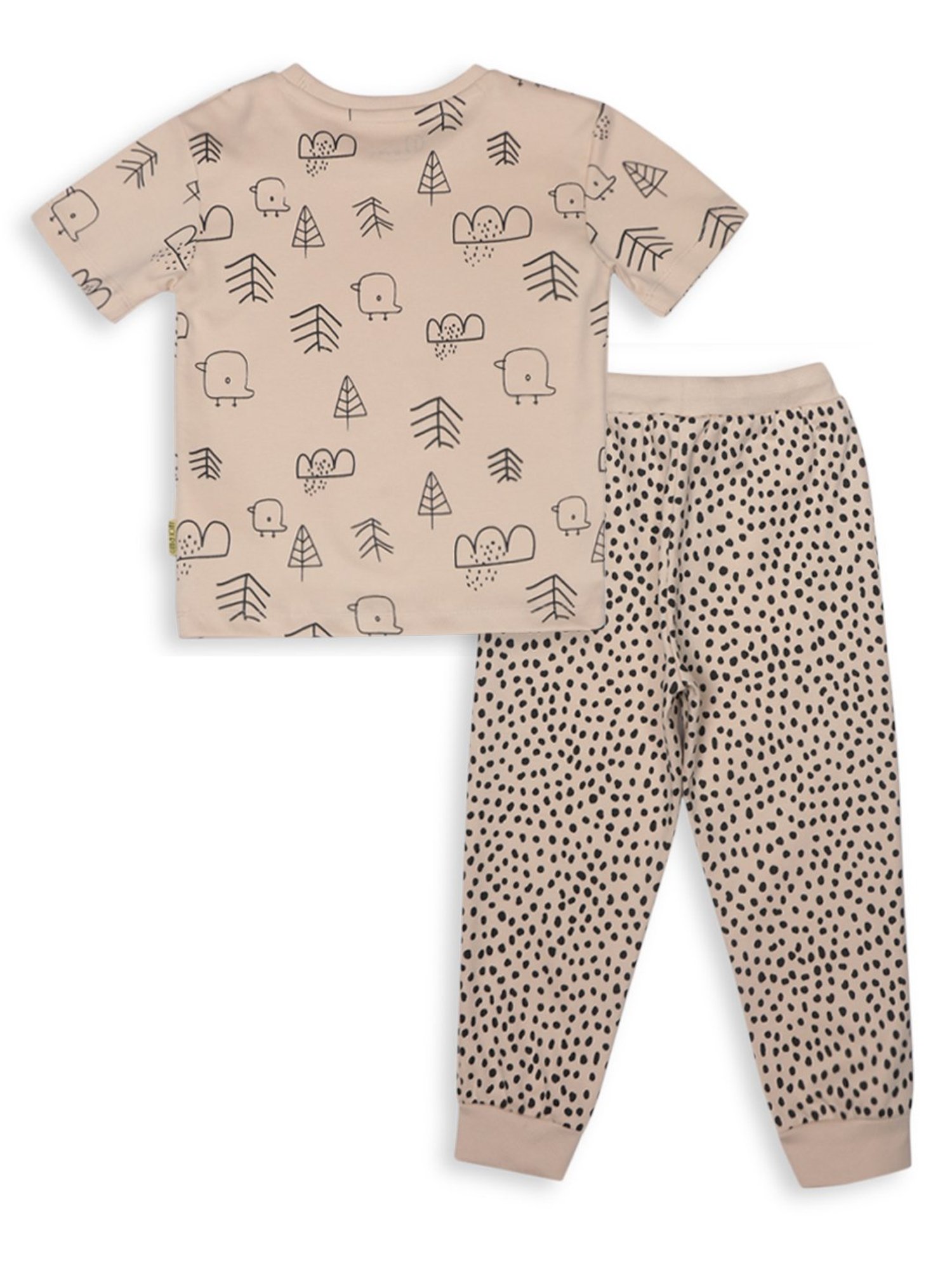 GJ baby Beige Printed T-Shirt with Pants