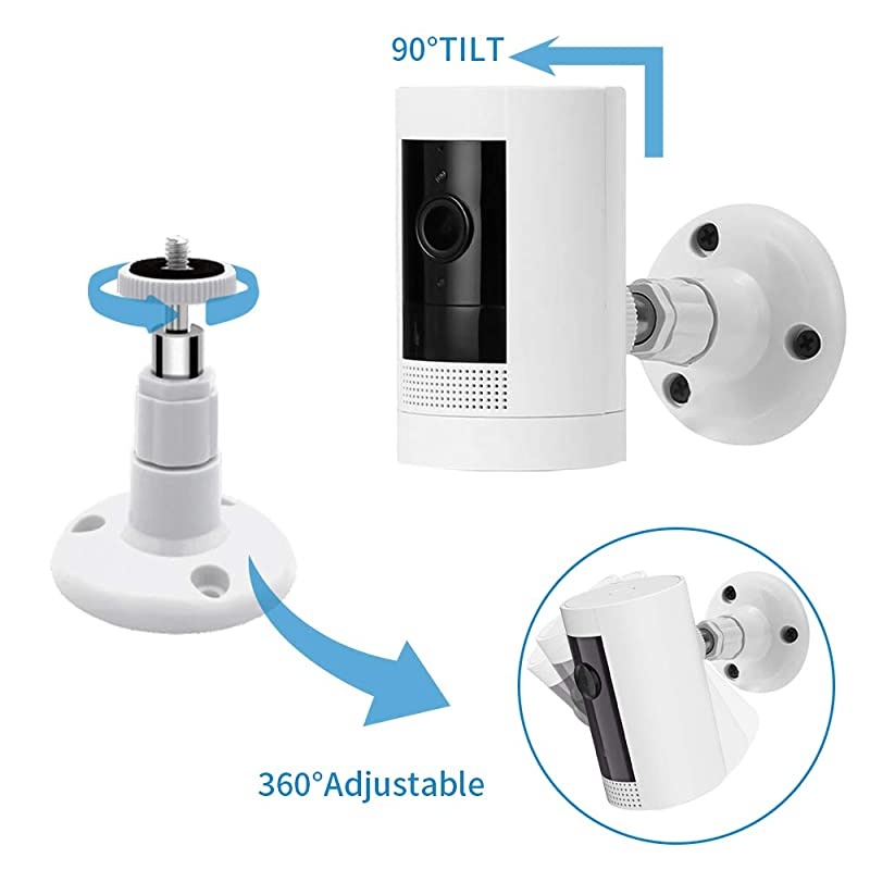 Pack Adjustable Mounting Bracket for Ring Stick Up Cam WiredRing Stick Up Cam Battery amp Indoor Cam HD Security Camera Security Camera AccessoriesWhite