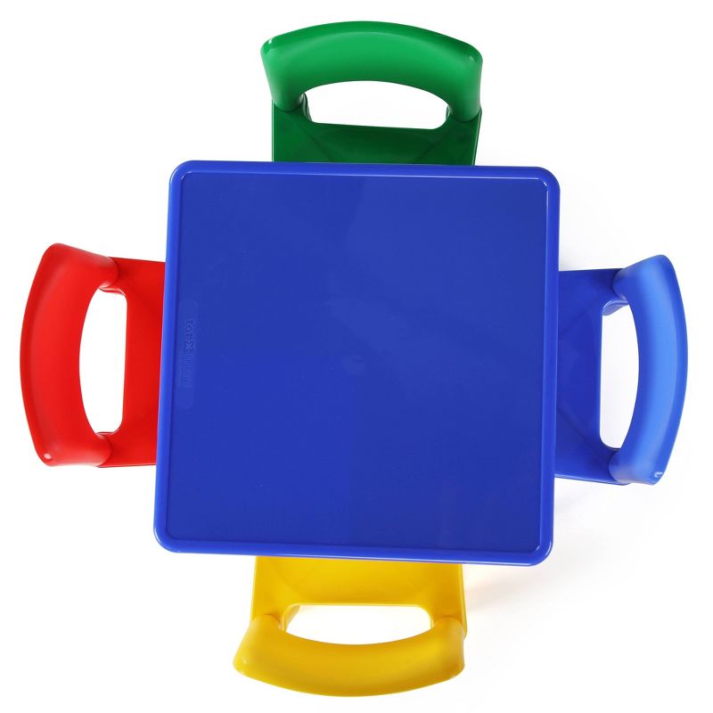 5pc 2 in 1 Square Plastic Activity Table and Chair Set - Humble Crew