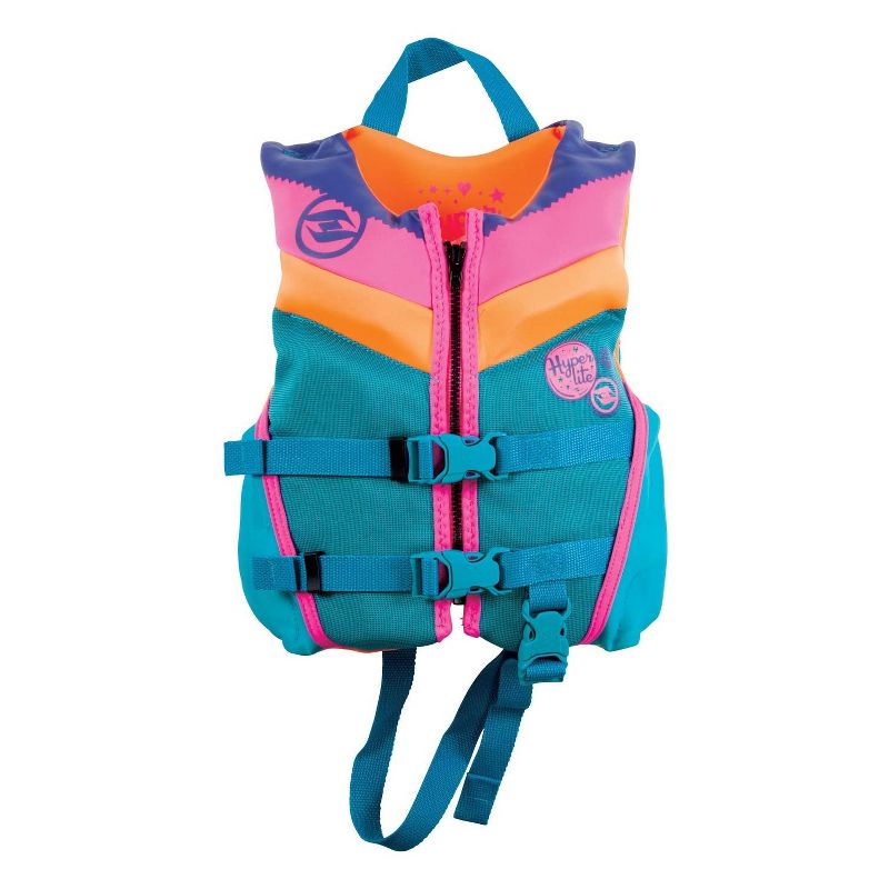 HYPERLITE Colorful Girl's Child Indy Watersport Life Jacket Vest Swimwear, USCG Approved, 30 to 50 Pounds
