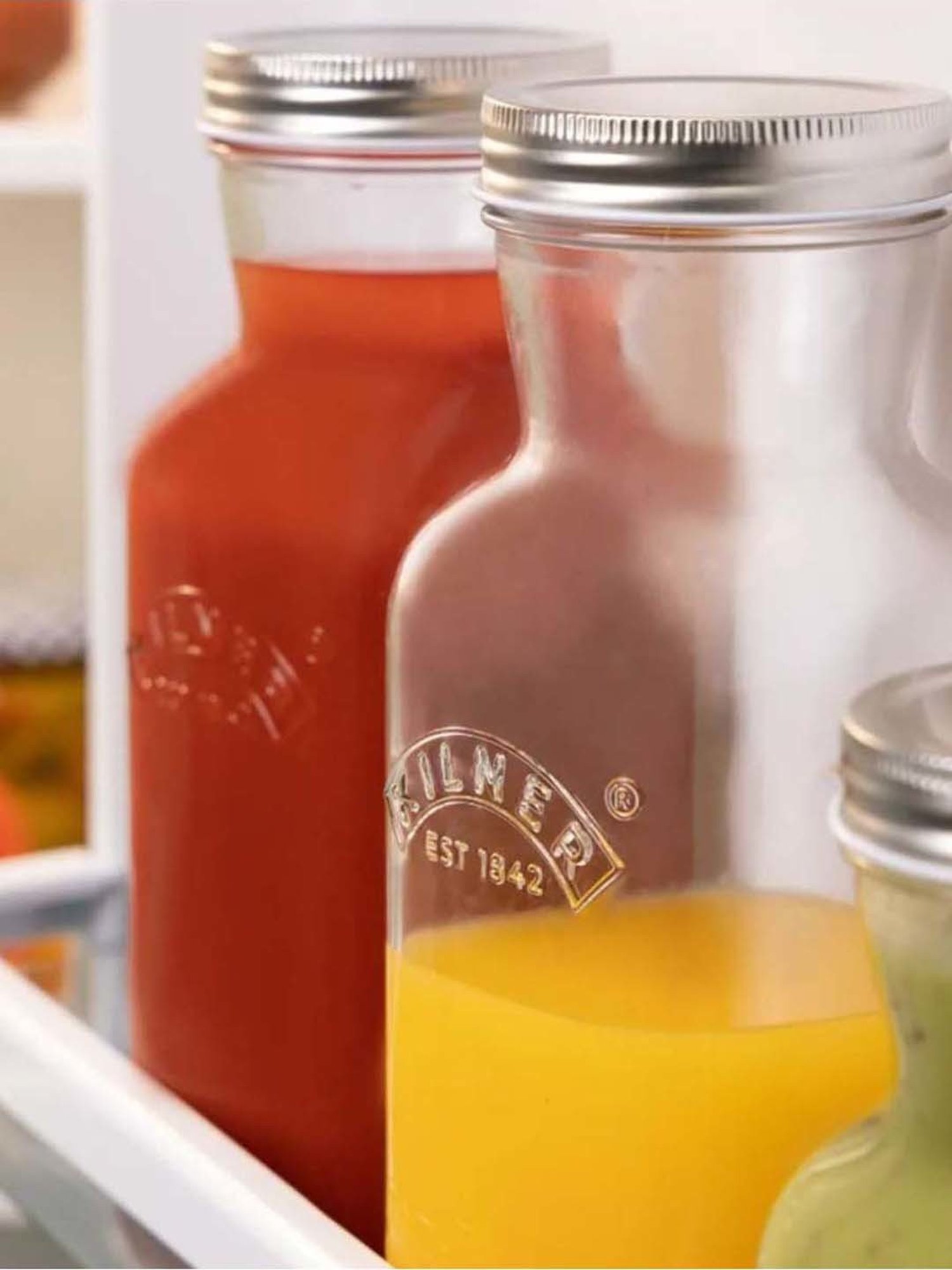 Kilner Transparent Stainless Steel Juice & Sauce Bottle (1 L)