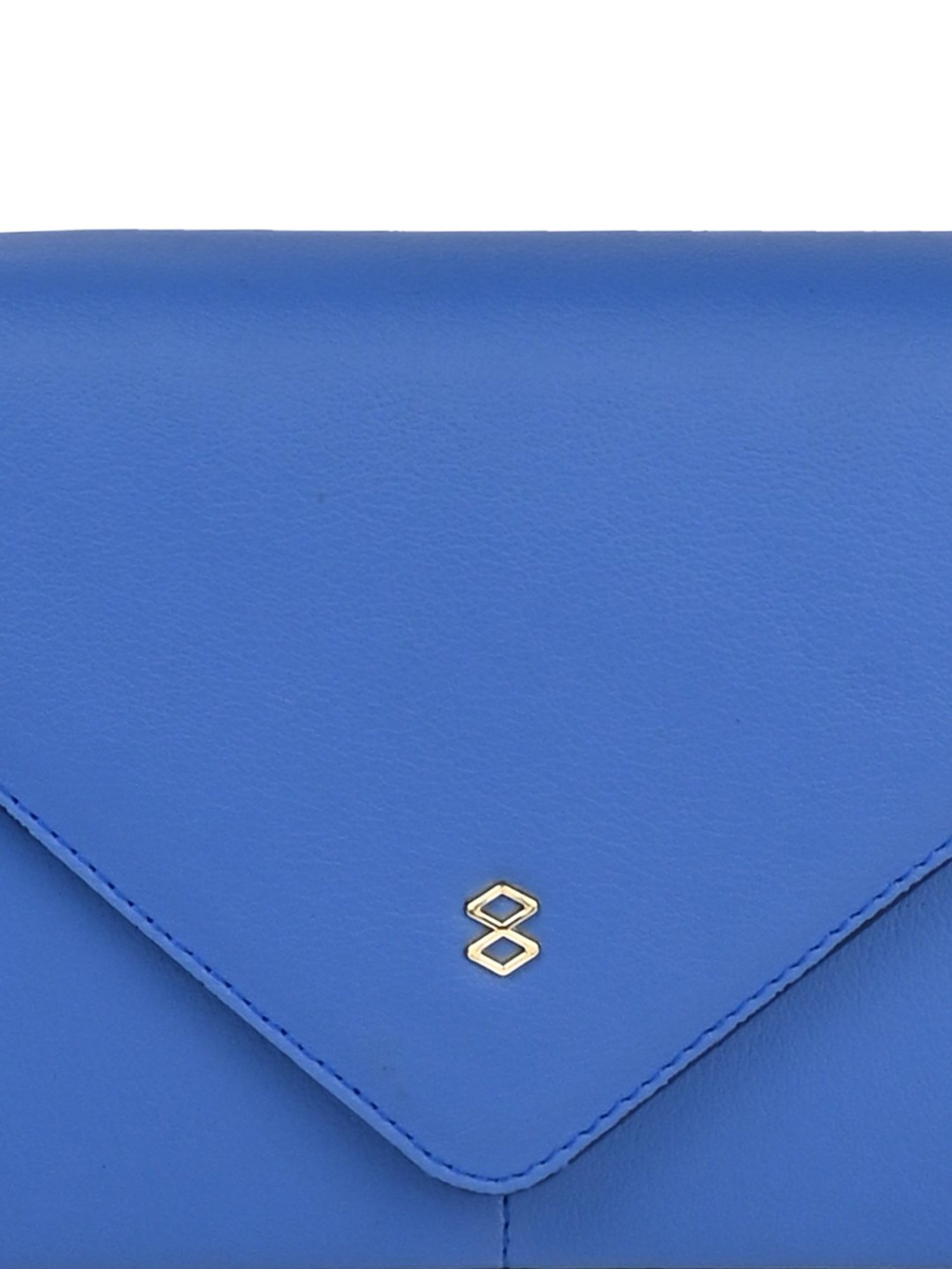 Horra Blue Solid Medium Envelope Cross Body Bag