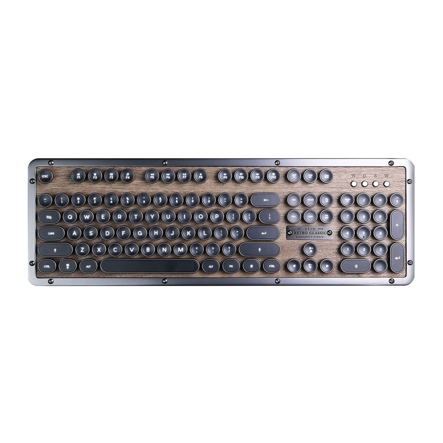 Azio Keyboard MK-RETRO-W-01B-US Bluetooth Retro Classic Mechanical Keyboard Elwood Retail