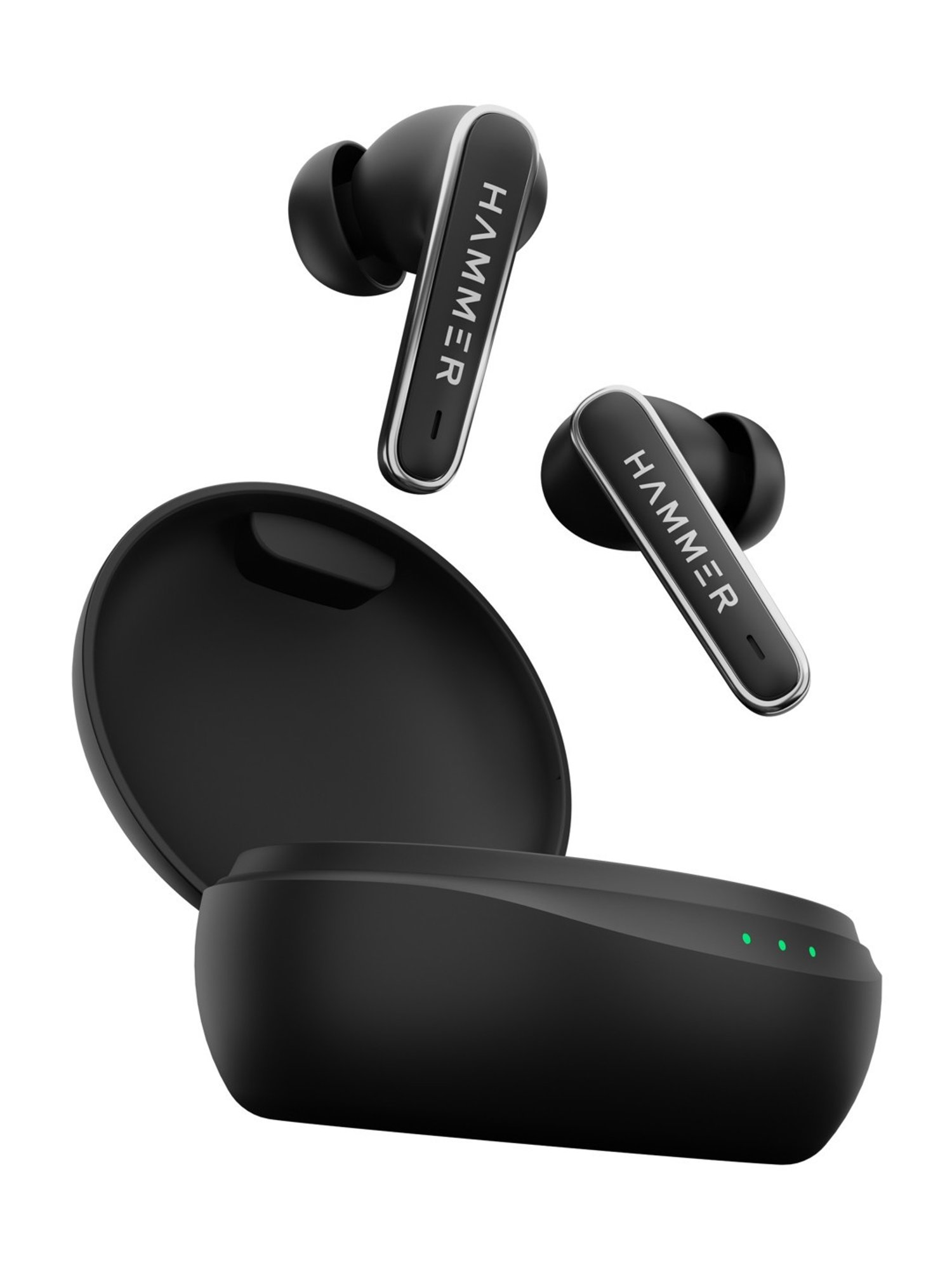 Hammer Airflow Lit in-Ear Earbuds with Upto 20H Playtime,Touch Controls (Black, True Wireless)