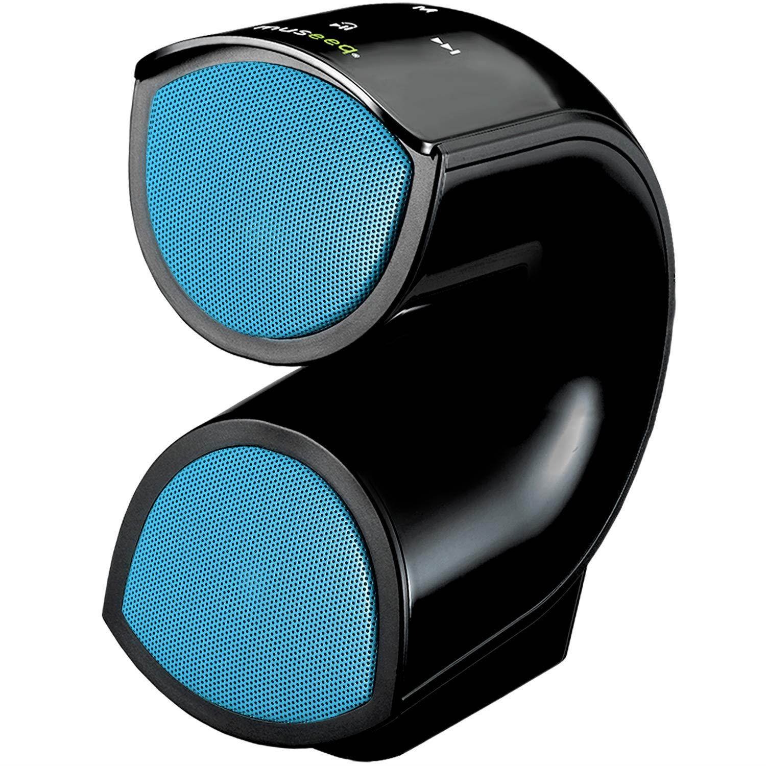 Museeq Wireless Portable Speakers Bluetooth 4.2 with Enhanced Bass High Volume 4400mAh 10W Stereo Sound Built in Mic Outdoor Speaker for Beach, Party Home&Travel (Black)