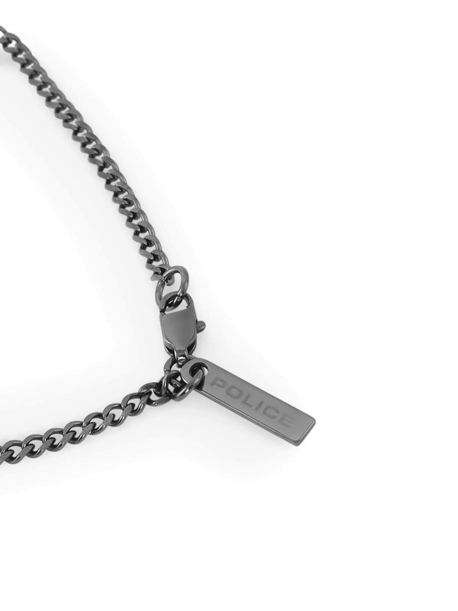 Police Lattitude Silver Necklace for Men