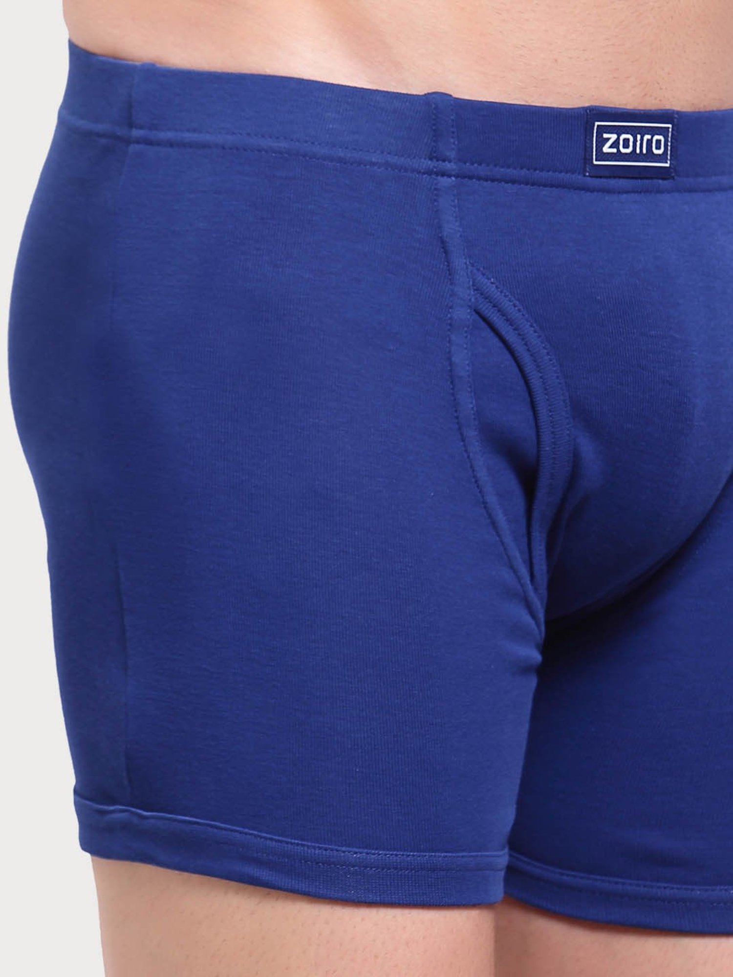 Zoiro Bitter Chocolate & Dark Blue Cotton Regular Fit Trunks - Pack Of 2