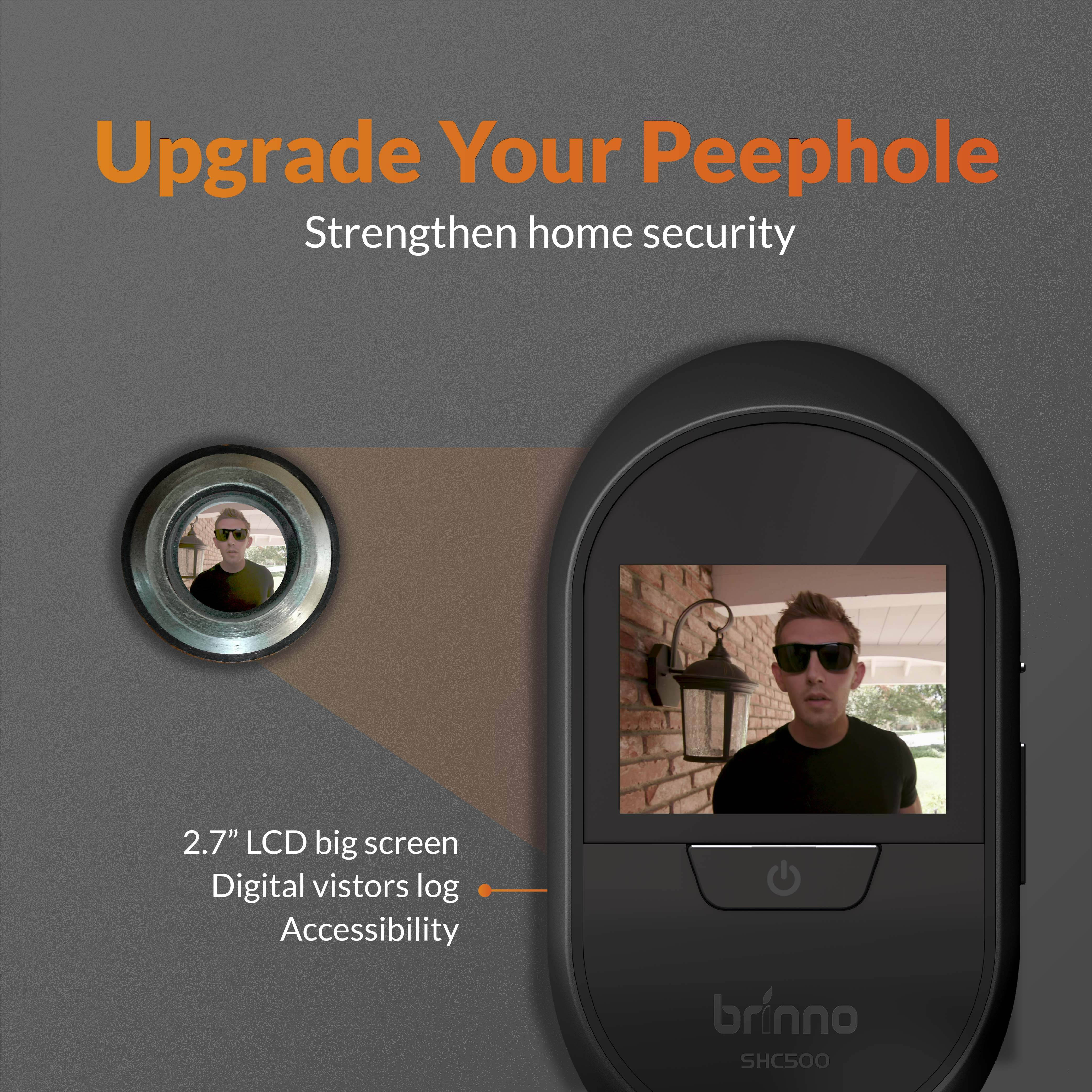 Brinno Front Door Peephole Security Camera SHC500 &ndash; Theft Proof Design &ndash; Superior Battery Life &ndash; No Motion Detection &ndash; No Smartphone Necessary - Quick, Easy Installation