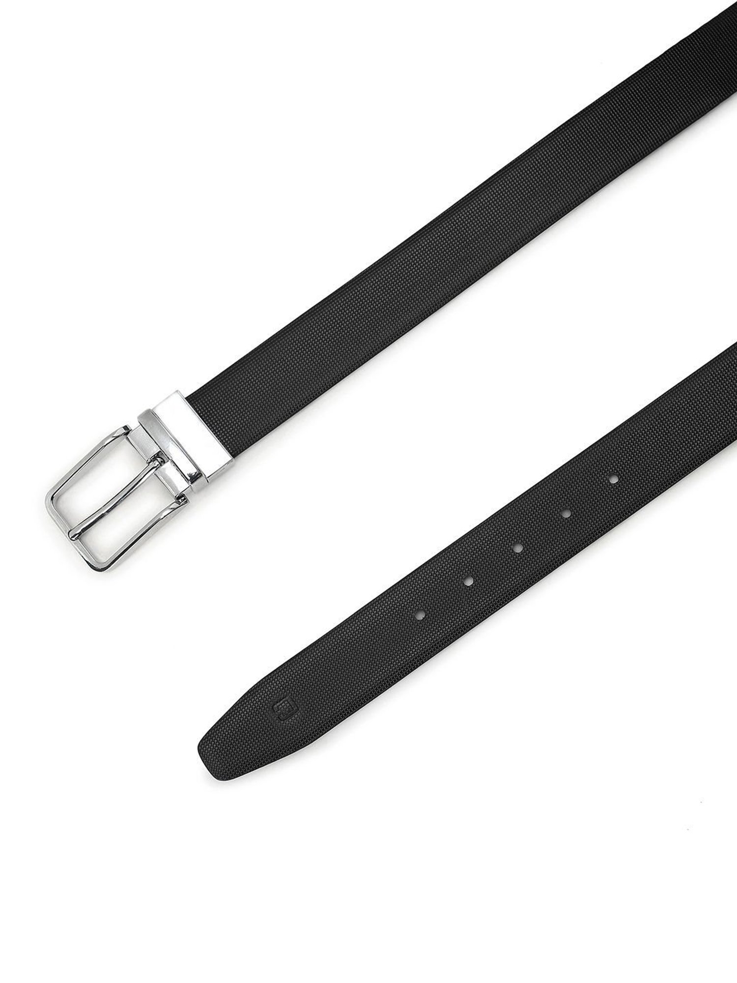 Crusset Black Leather Formal Belt for Men