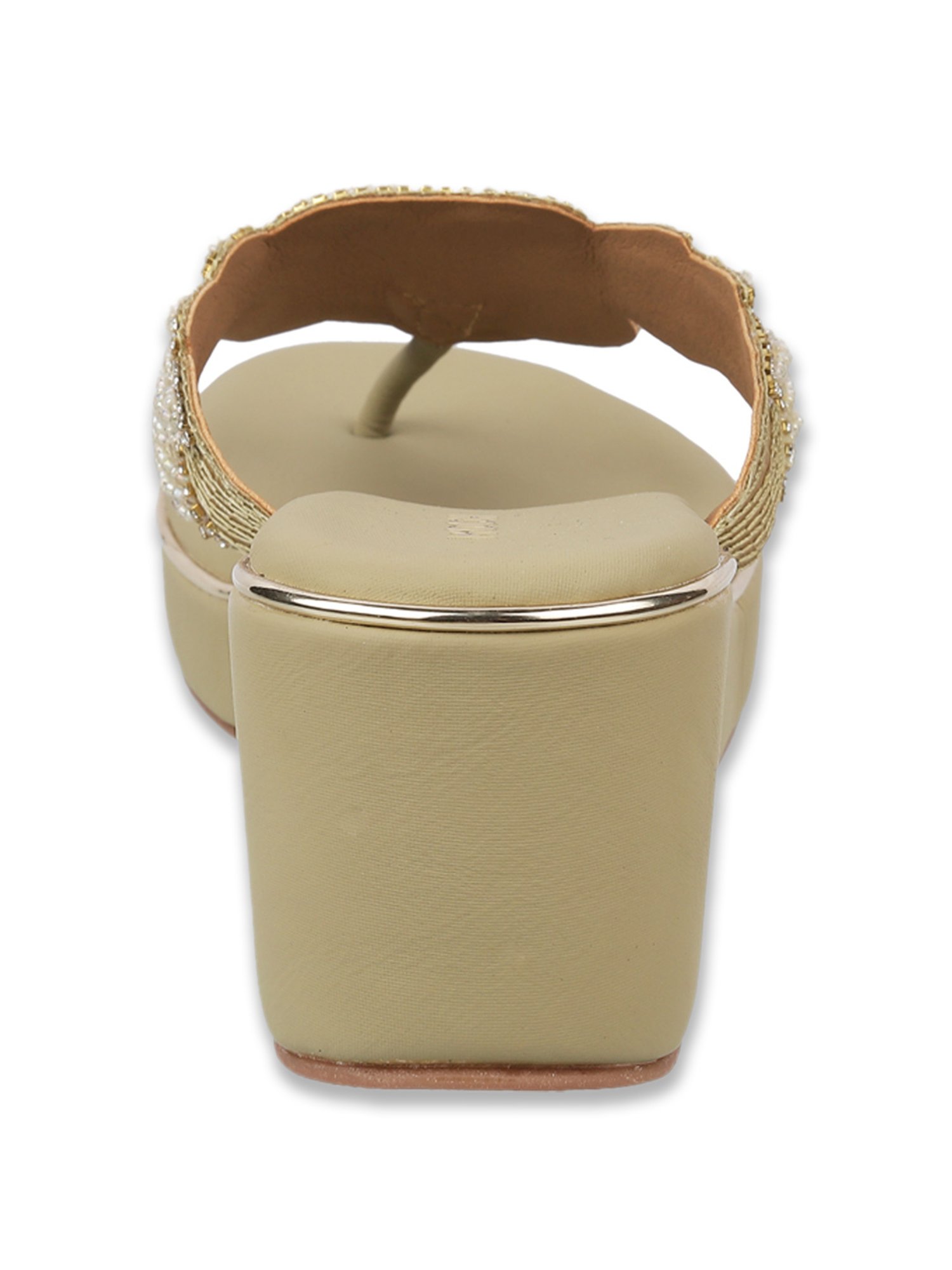 Mochi Women's Green Thong Wedges