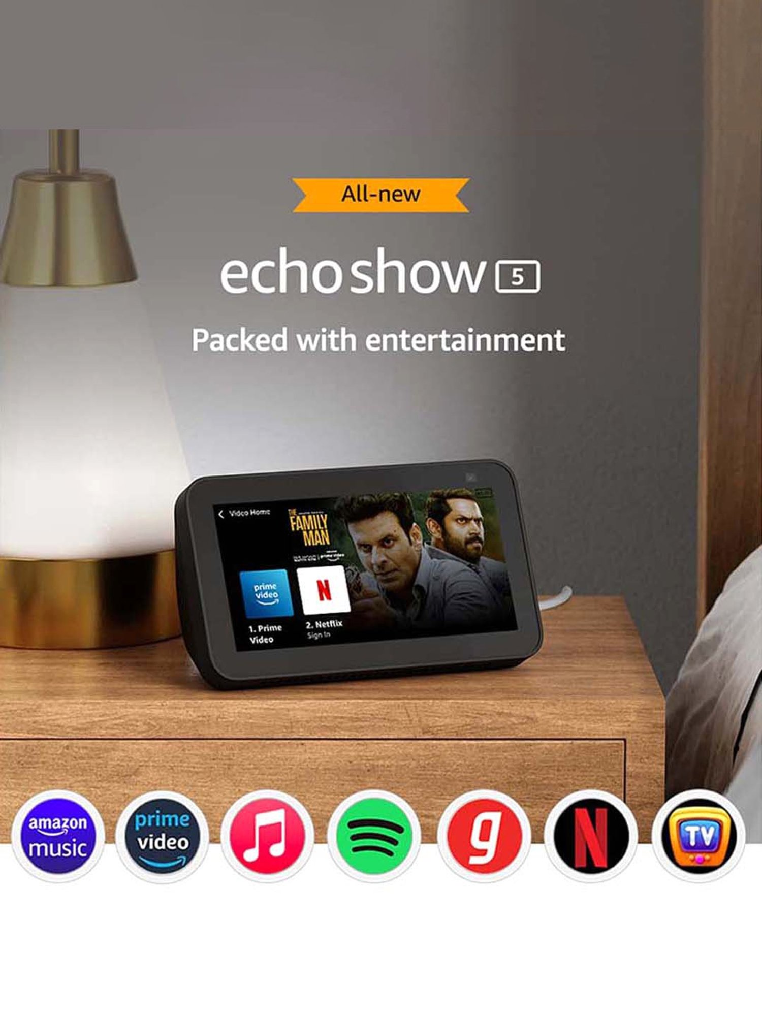 Amazon Echo Show 5 (2nd Gen) Smart speaker with Alexa - 5.5inch Screen, Crisp Sound, Black