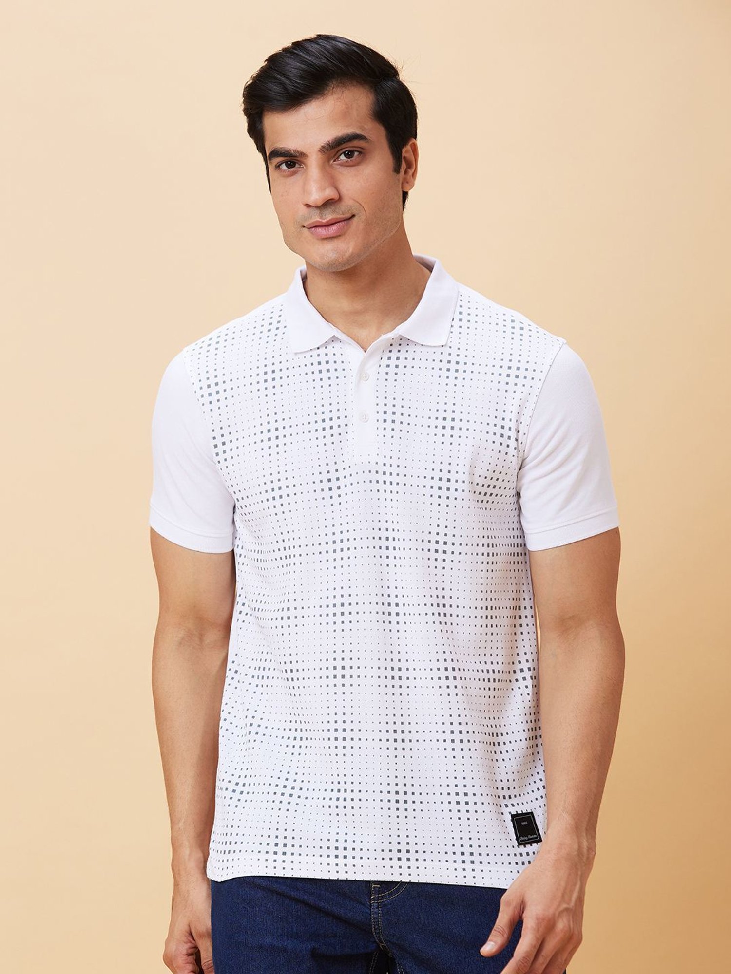 Being Human White Regular Fit Printed Polo T-Shirt