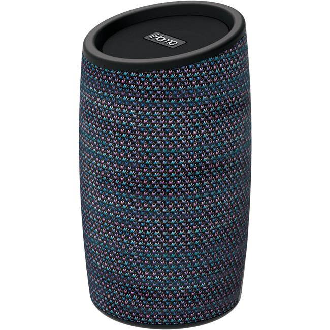Ihome IBT77V2L Fabric-Wrapped Splashproof Bluetooth Rechargeable Speaker