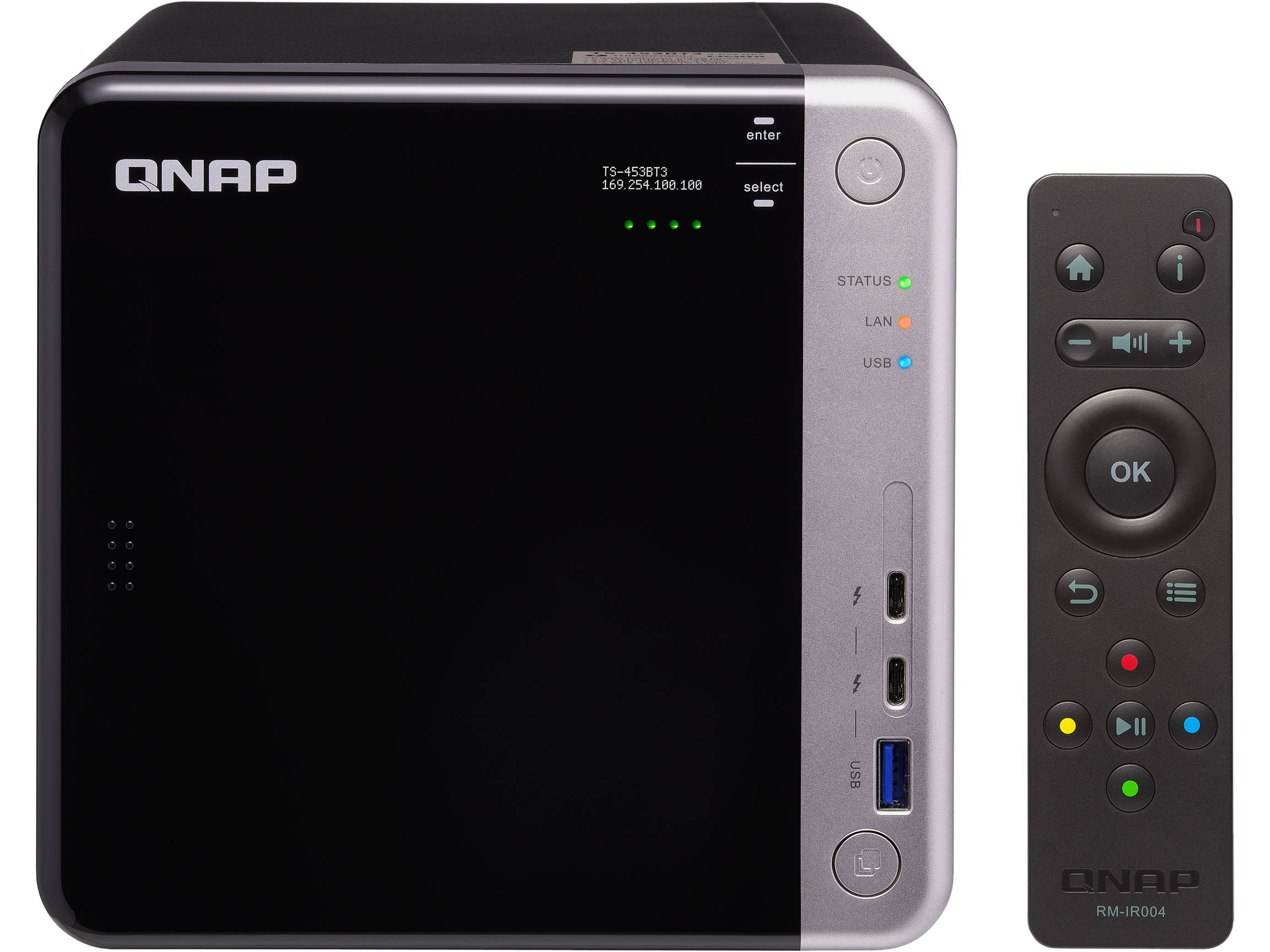 QNAP TS-453BT3-8G-US 4-Bay Thunderbolt 3 NAS. Intel Celeron J3455 Quad-core CPU, 8GB RAM, SATA 6Gb/s