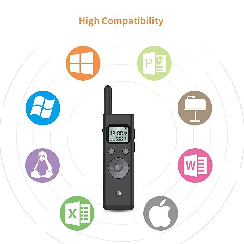 Presentation Remote Big Size 7quot Professional Wireless Presenter Clicker with Green Light amp LCD Display1000ft Long RangeRechargeableHyperlink for Conference Lecture Training Speech