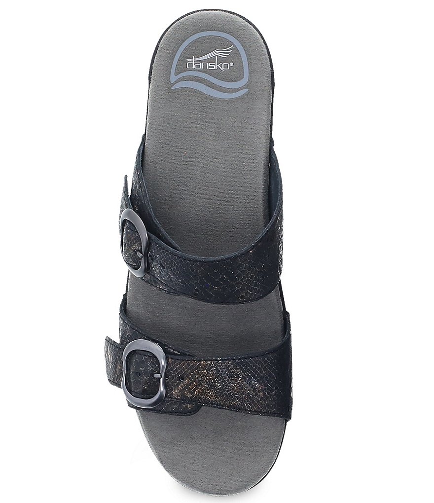 Dansko Sophie Metallic Python Slide Sandals