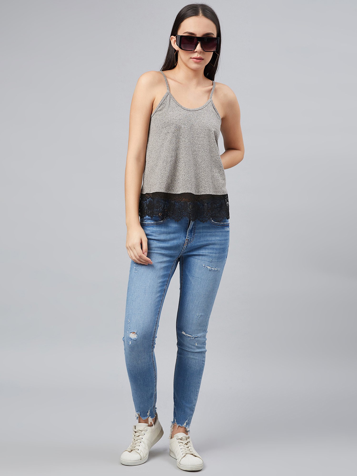 Carlton London Grey Spaghetti Top