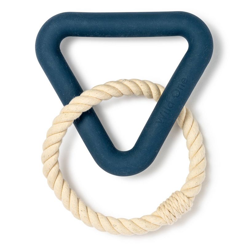 Wild One Triangle Tug Engaging Toy for Dogs - Blue